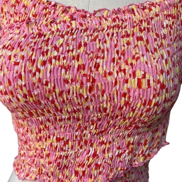 Poupette St Barth Soledad Off-The-Shoulder Smocked Blouse in Light Pink Daffodil - Picture 10 of 10